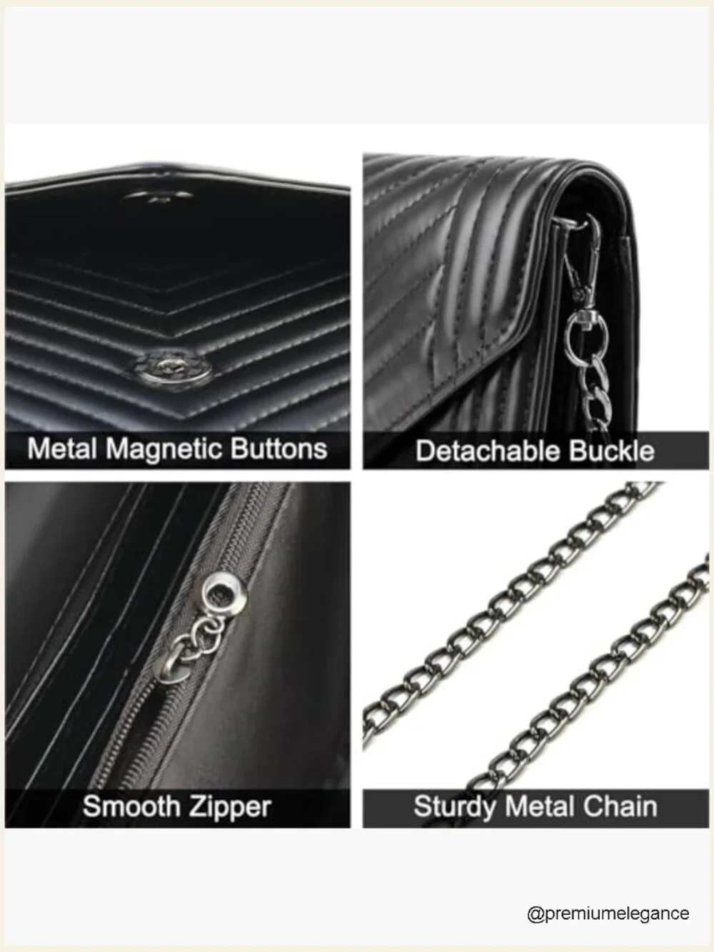 Small Quilted Leather Crossbody Bag with Chain Strap